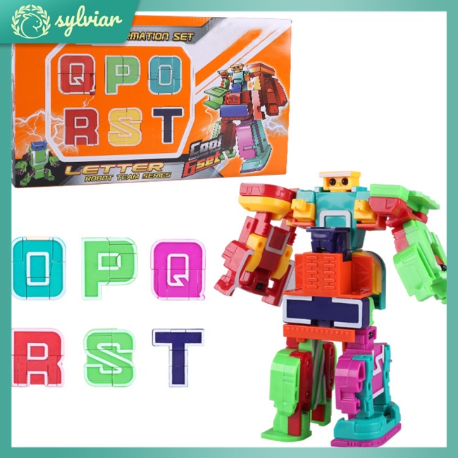 Bộ Đồ Chơi Lắp Ráp Rô Bốt Biến Hình 26 Chữ Cái 6 Trong 1 Giáo Dục Sớm Cho Bé Trai