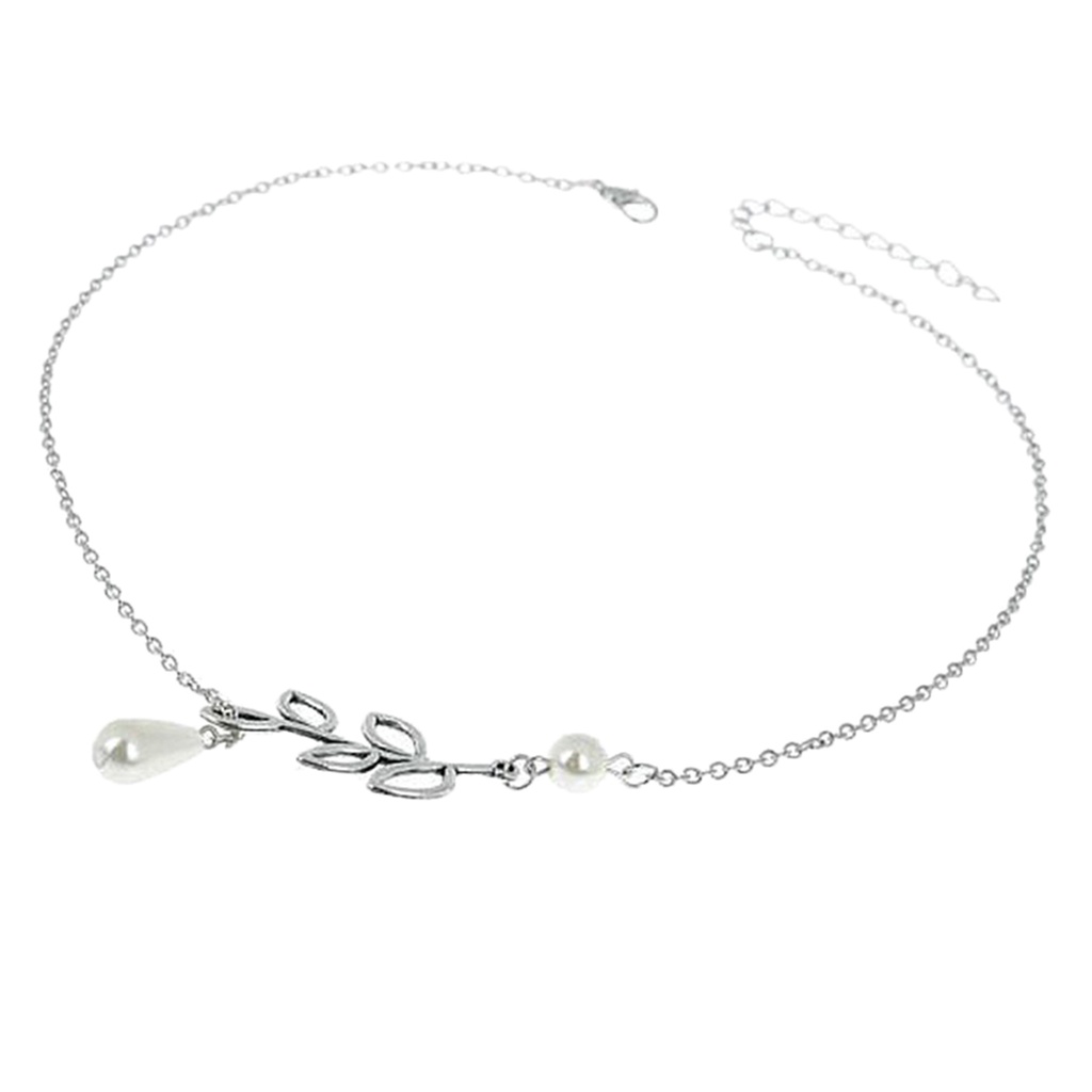 Dây Chuyền Hợp Kim Màu Bạc Họa Tiết Lá Cây Thời Trang Cho Nữ