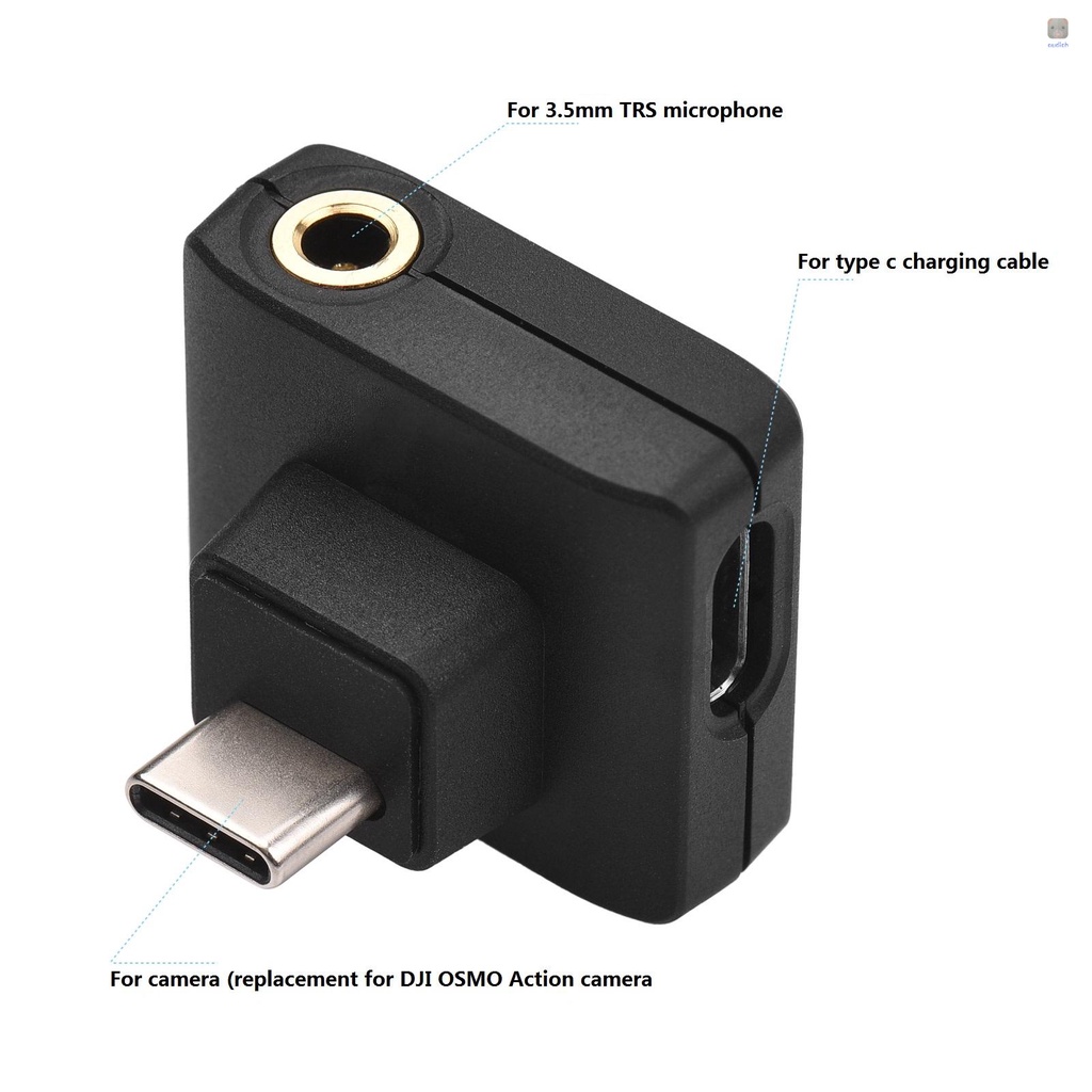 Bộ Chuyển Đổi Âm Thanh BOYA BY-OA1 Mini Với Cổng Sạc 3.5mm TRS Cho DJI OSMO Action