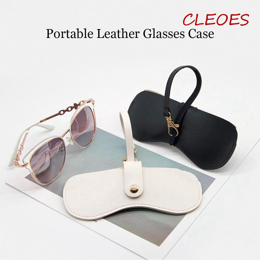 Hộp Đựng Mắt Kính Đọc Sách Bằng Da PU Kèm Móc Khóa Tiện Dụng Cho Nữ Ốp