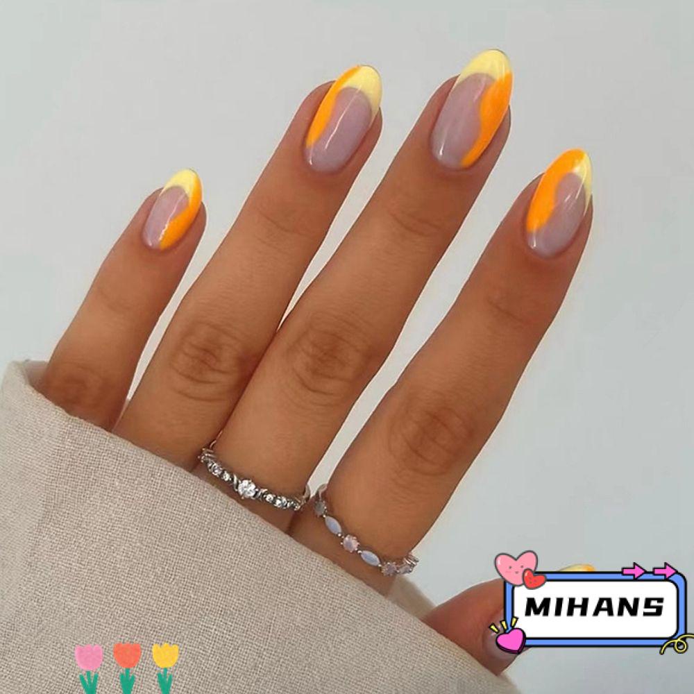 Bộ 24 Móng Tay Giả Ngắn Che Phủ Toàn Diện Có Thể Tháo Rời