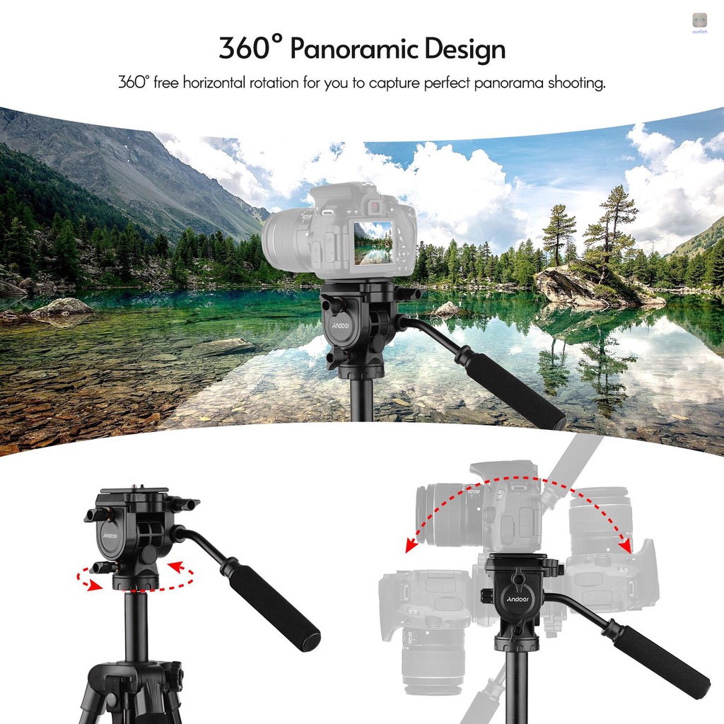 Giá Đỡ Ba Chân Bằng Hợp Kim Nhôm Andoer TTT-005 Phụ Kiện Tăng Chiều Cao 65 Inch Max... 65 Inches Max Túi Đựng Tải Trọng 11lb Kèm Túi Đựng Tiện Lợi 11lb