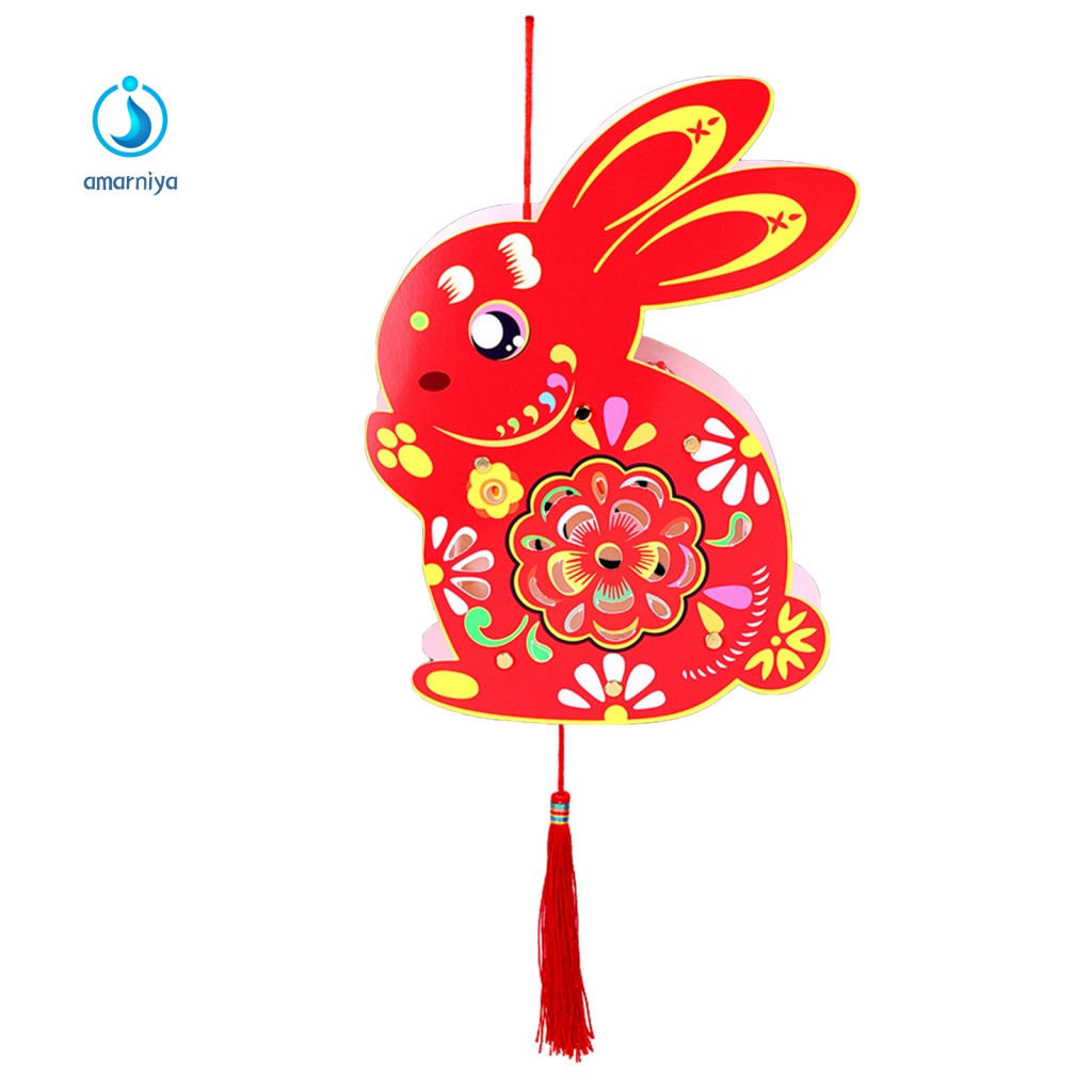 1 Bộ Lồng Đèn Hình Thỏ Phát Quang Dùng Trang Trí Tiệc Cho Bé