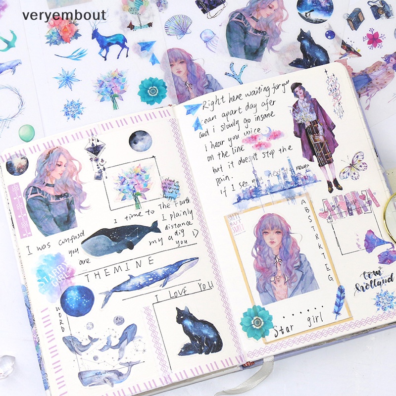 Set 6 Tấm Sticker Dán Hình Cá Voi Dễ Thương