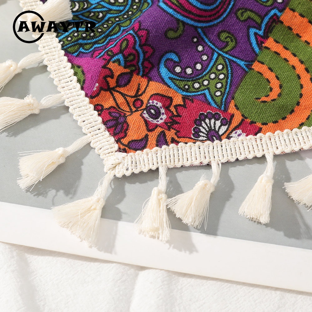 Khăn Turban Hình Tam Giác / Vuông Họa Tiết Thổ Cẩm Thời Trang Cho Nữ