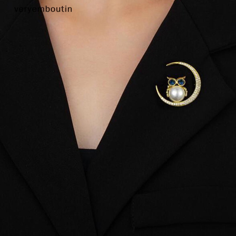 Ghim Cài Áo Hình Cú Mèo Mặt Trăng Nhỏ Thời Trang Cho Nữ