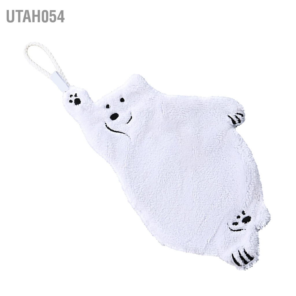 Utah054 Khăn Tay Dễ Thương Họa Tiết Gấu Nhỏ Dày Thấm Hút Nhanh Khô Treo Cho Nhà Bếp Phòng Tắm