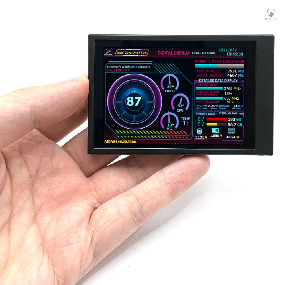 Màn Hình Hiển Thị Lcd 3.5 Inch IPS Xoay 360 Độ° Cổng Type-C Kép Xoay Được Cho Raspberry Pi Computers ITX PC Chassis