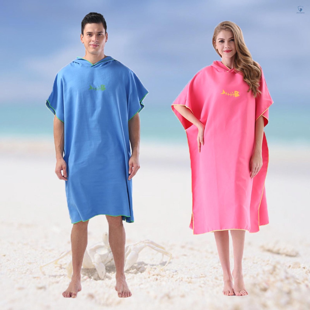Khăn Tắm Có Mũ Trùm Bằng Sợi Microfiber Thay Đổi Poncho Lướt Sóng Đi Biển Cho Người Lớn