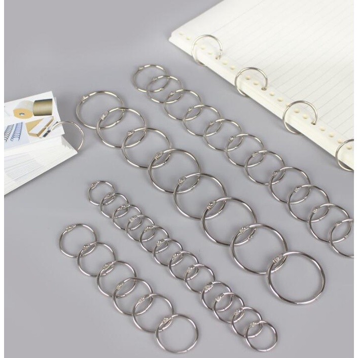 10pcs Khoen, khuyên Tròn Inox Flashcard Đóng Gáy Sách, Album, Nhật Kí - Khoen Móc Vòng Còng Đóng Sổ, Sổ Tay