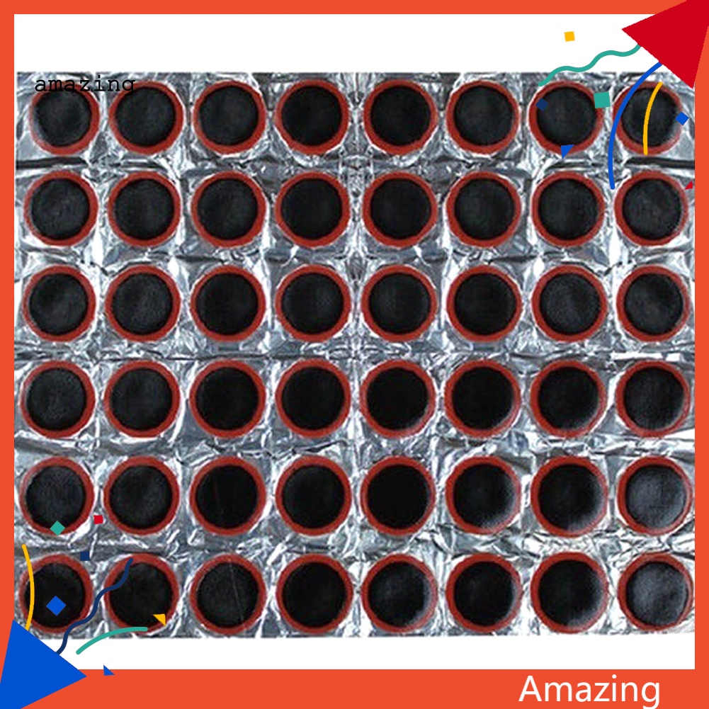 Bộ 48 Miếng Vá Lốp Xe Đạp Hình Vuông / Tròn Bằng Cao Su Tiện Dụng