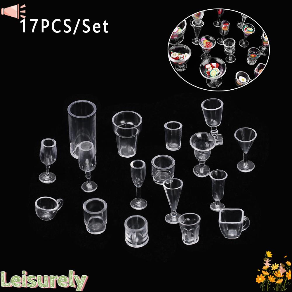 Bộ 17 Cốc Mini Đồ Chơi Bằng Acrylic Cho Nhà Búp Bê