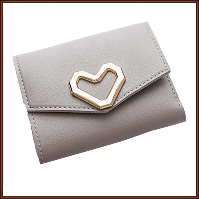 Ví Da PU Ngắn Gập 3 Màu Kẹo Có Khóa Nam Châm Hình Vuông Cho Nữ