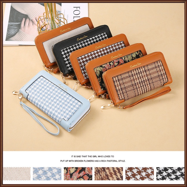 Ví Da Pu Cỡ Lớn Có Ngăn Đựng Thẻ Và Khóa Kéo Đa Năng Thời Trang Công Sở Cho Nữ Giá Đỡ