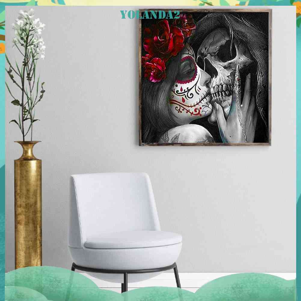 Tranh Đính Đá Kim Cương Toàn Bộ 5D DIY Hình Vẽ Đầu Lâu