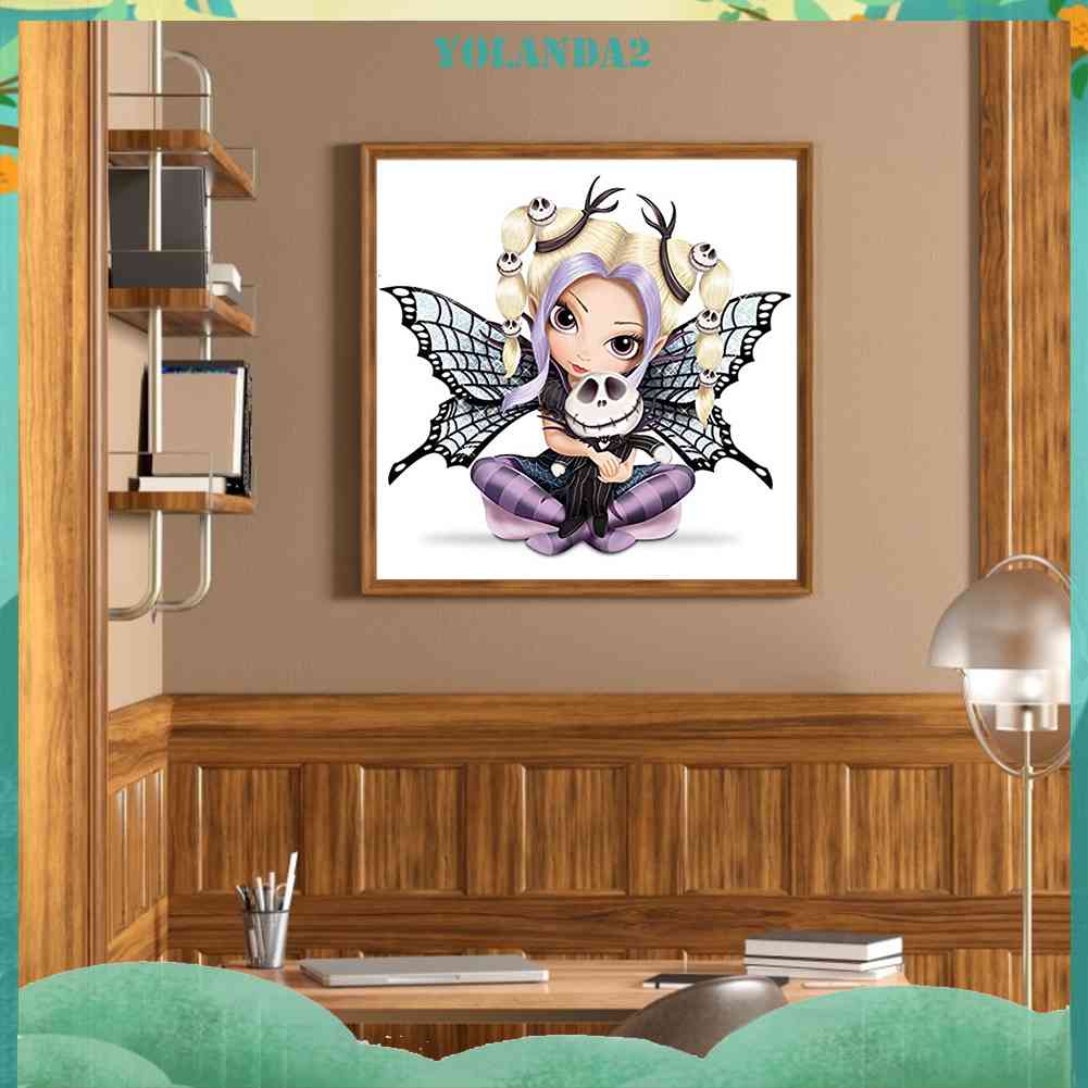 Bộ Tranh Đính Đá 5D Tự Làm Toàn Diện Hình Búp Bê Mắt To Trang Trí Nhà Cửa