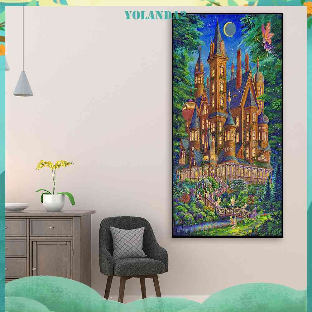 Bộ Tranh Đính Đá Toàn Diện Họa Tiết Lâu Đài Cổ Tích Độc Đáo Trang Trí Nhà