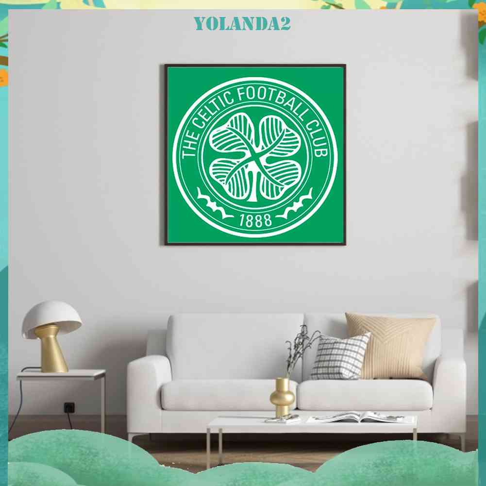 Bộ Tranh Đính Đá 5D Tự Làm Toàn Diện Họa Tiết Logo Bóng Đá Celtic