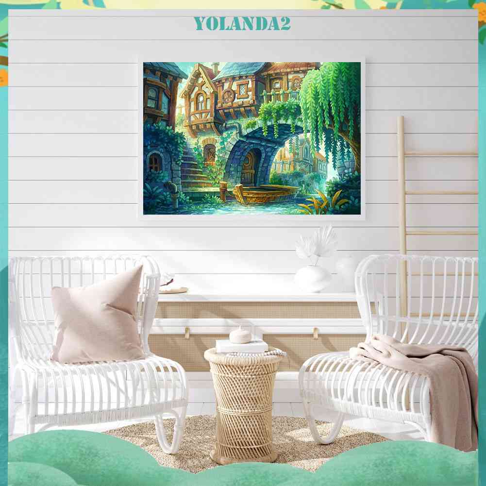 Bộ Tranh Đính Đá 5D Họa Tiết Thành Phố Trừu Tượng Độc Đáo DIY Dùng Trang Trí