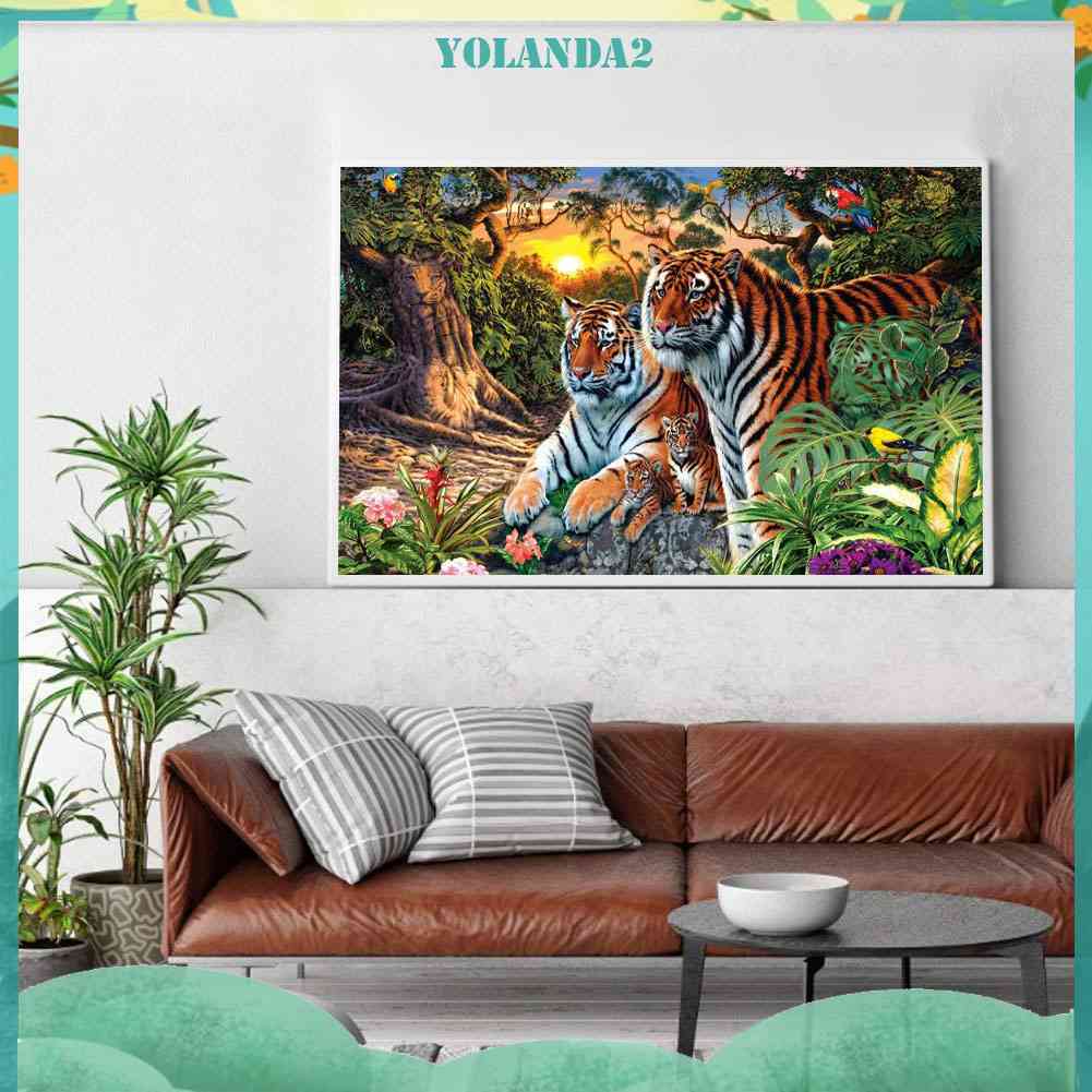 Tranh Đính Đá Kim Cương Toàn Bộ Bộ Não 5D DIY Hình Vẽ Hổ