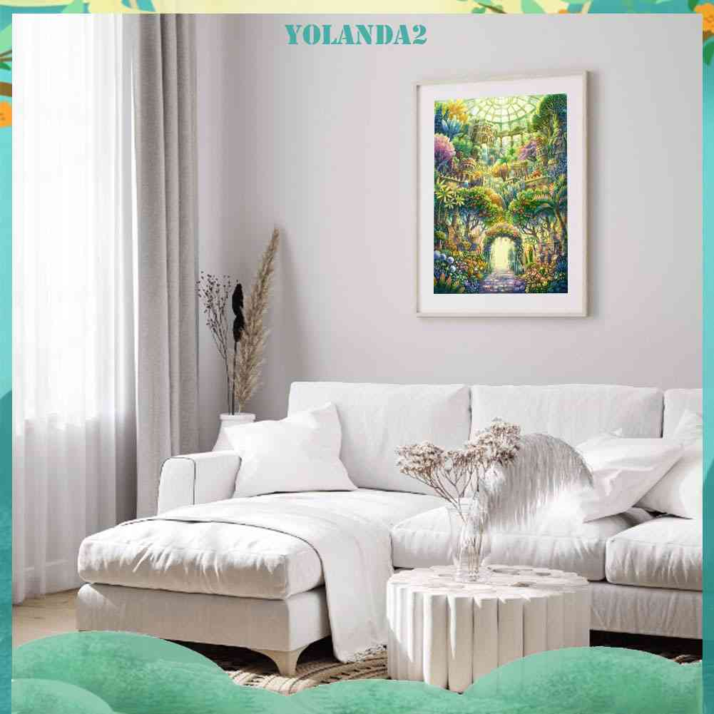 Tranh Đính Đá Kim Cương Toàn Bộ 5D DIY Hình Lâu Đài Khu Vườn