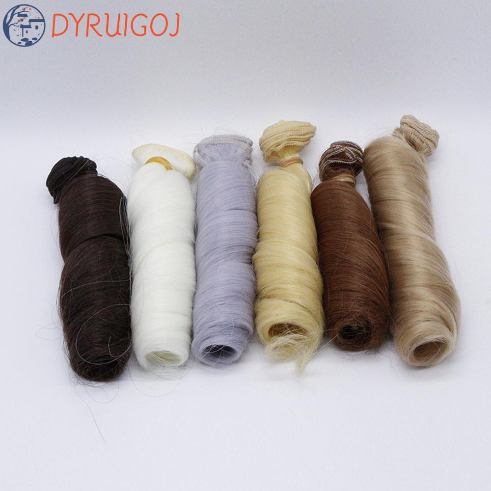 Bộ Tóc Giả Xoăn Bằng Sợi Tổng Hợp Mềm Màu Nâu / Hồng / Đen Chịu Nhiệt Dành Cho Búp Bê DYRUIDOJ
