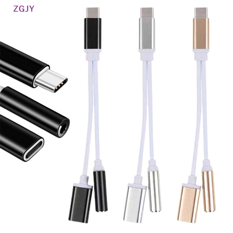 Dây Cáp Sạc / Âm Thanh 2 Trong 1 USB Type C Sang 3.5mm Cho Xiaomi Huawei Mới