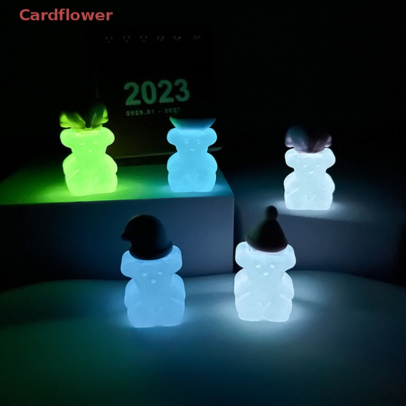 2 Phụ Kiện Trang Trí Hình Gấu Bằng Nhựa Phát Quang Dễ Thương Mới