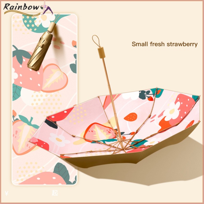 Dù Gấp 3 Lớp Phủ Vàng Upf50 + Chống Nắng Chống Gió Thời Trang