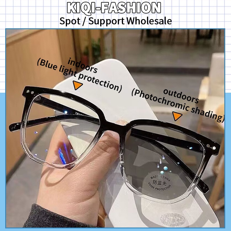 (KIQI-FASHION) COD Kính Chống Tia UV400 Siêu Nhẹ Thay Đổi Màu Sắc Phong Cách Hàn Quốc Thời Trang Cho Nam Và Nữ