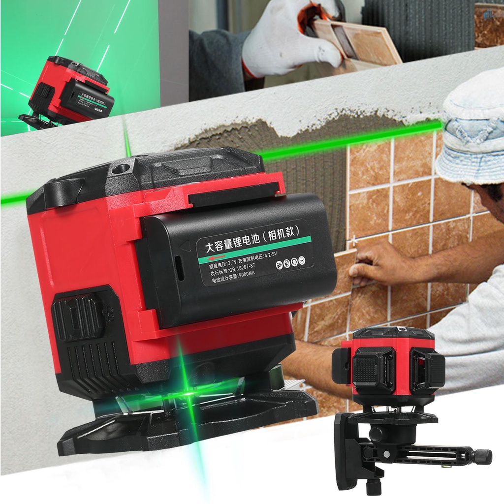Thước Đo Bằng Laser 3X3600 (s2mwvn) 12 Cấp Độ Tự Điều Chỉnh 3x360° Mức Laser Xanh Lá Cây Với 2 Pin Sạc Lithium / Gắn Tường / Gắn / Điều Khiển Từ Xa Trong Nhà / Ngoài Trời
