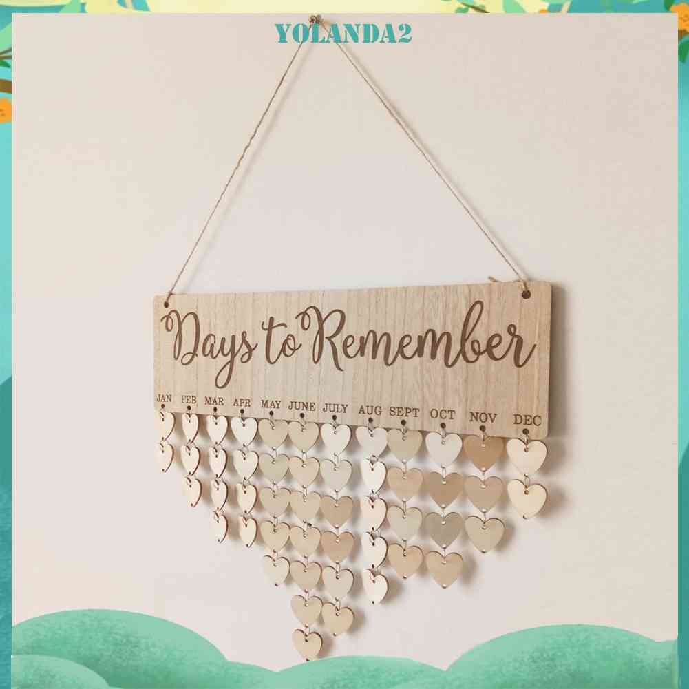 Lịch Nhắc Nhở Ngày Nhắc Nhở Treo Tường Bằng Gỗ Hình Trái Tim DIY