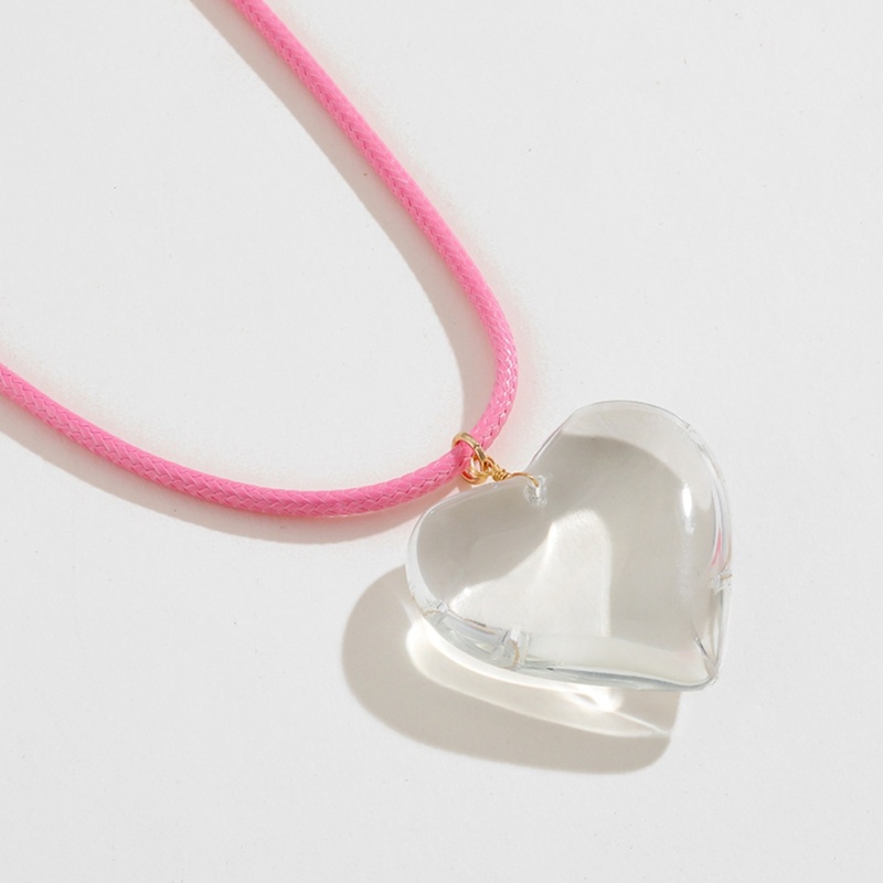 Vòng cổ Mặt Kính Hình Trái Tim Phong Cách Hàn Quốc Cho Nữ