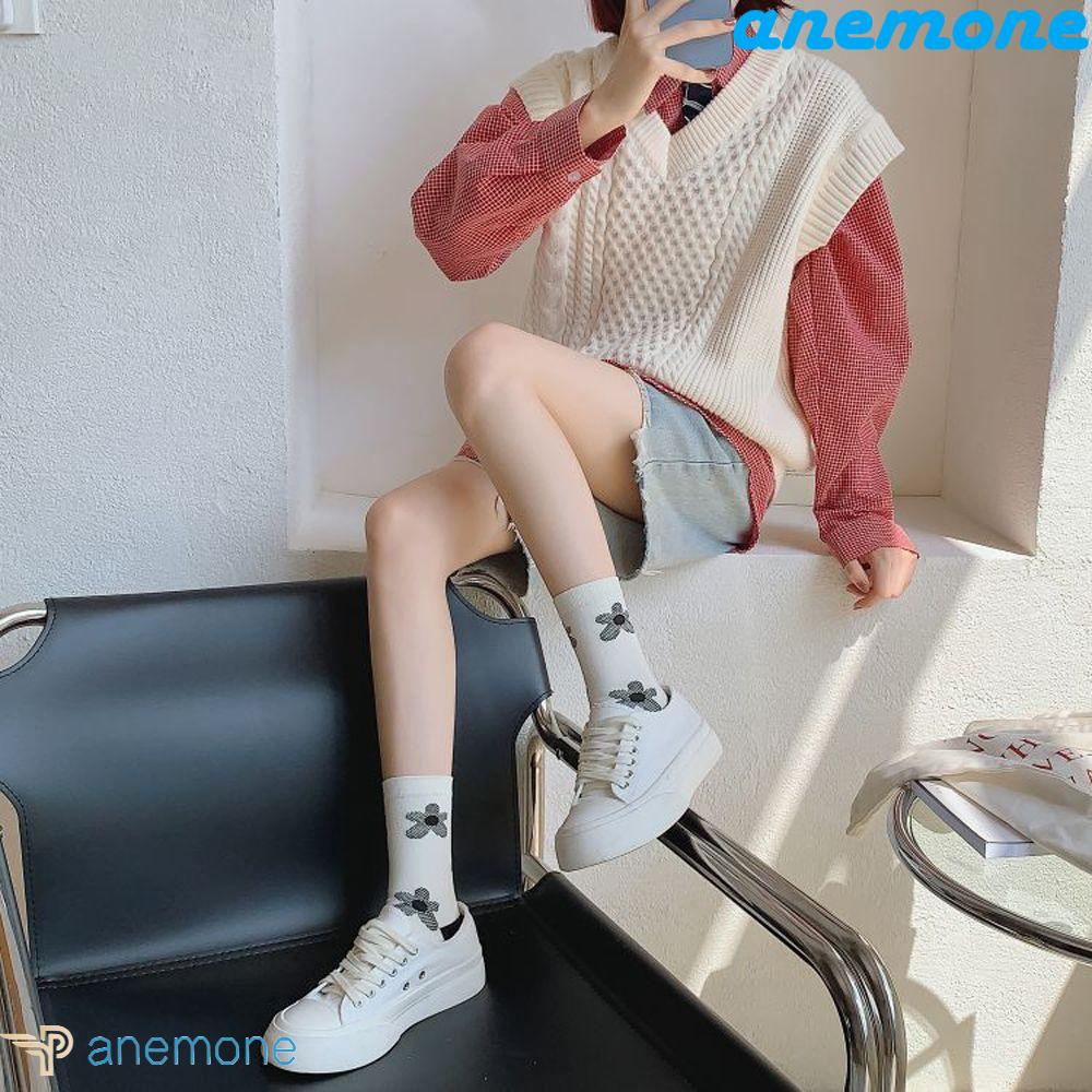 Đôi Vớ Co Giãn Họa Tiết Hoa Thời Trang Harajuku Dành Cho Nữ