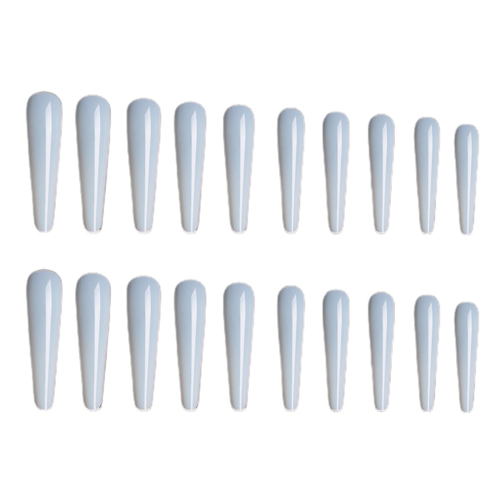 Set 300 Móng Tay Giả Bằng Nhựa Trong Suốt Không Đường May