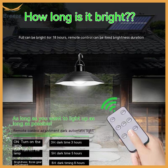 Đèn Năng Lượng Mặt Trời Chống Thấm Nước Kèm Điều Khiển Từ Xa Tiện Dụng Trang Trí Gara Sân Vườn