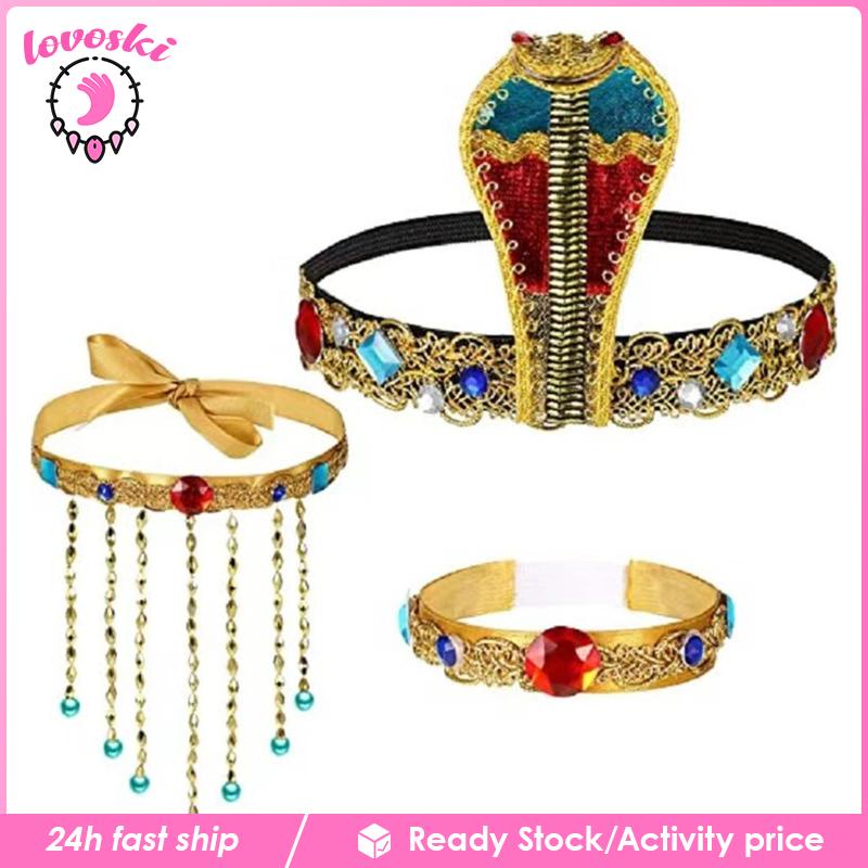 Set 3 Băng Đô Cài Tóc Hình Rắn Đính Hạt Dùng Hóa Trang