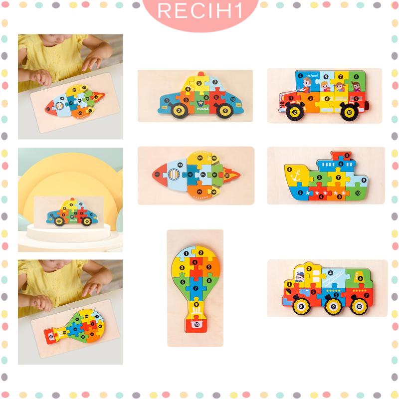 Bộ Đồ Chơi Xếp Hình Phương Tiện Giao Thông Montessori Dành Cho Trẻ Mẫu Giáo