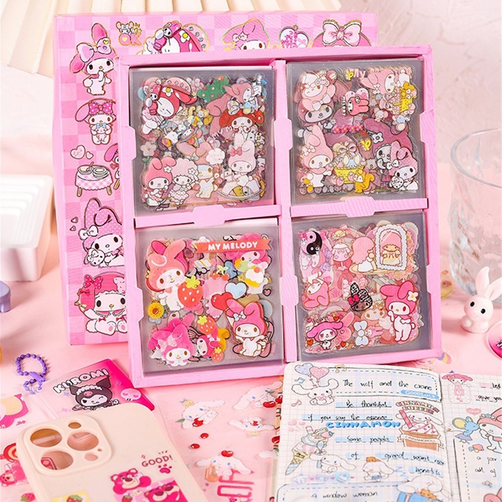 SANRIO Bộ Nhãn Dán PVC Họa Tiết Hoạt Hình Dễ Thương Cho Bé