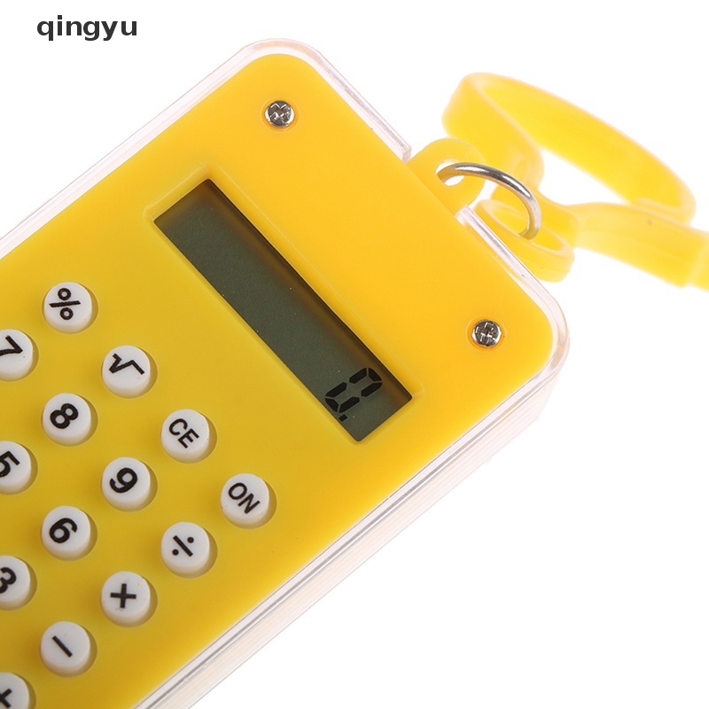 Qingyu Móc Khóa Máy Tính Điện Tử Bằng Nhựa Cứng Mặt Hình Số Cho Học Sinh