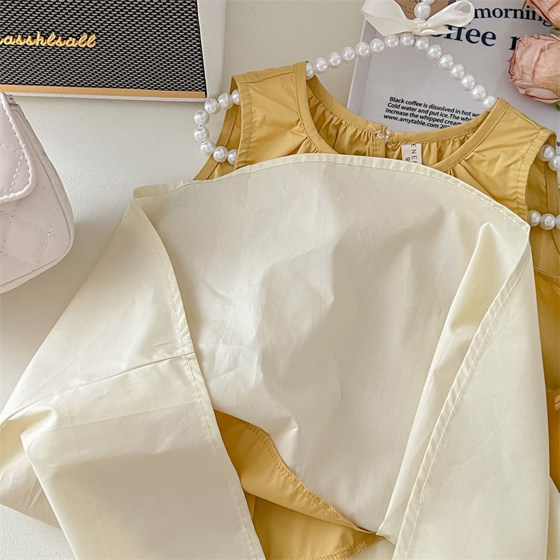 Hàng Có Sẵn Đầm Sát Nách Phối Màu Phong Cách Phương Tây Dễ Thương Thời Trang Mùa Hè Cho Bé Gái