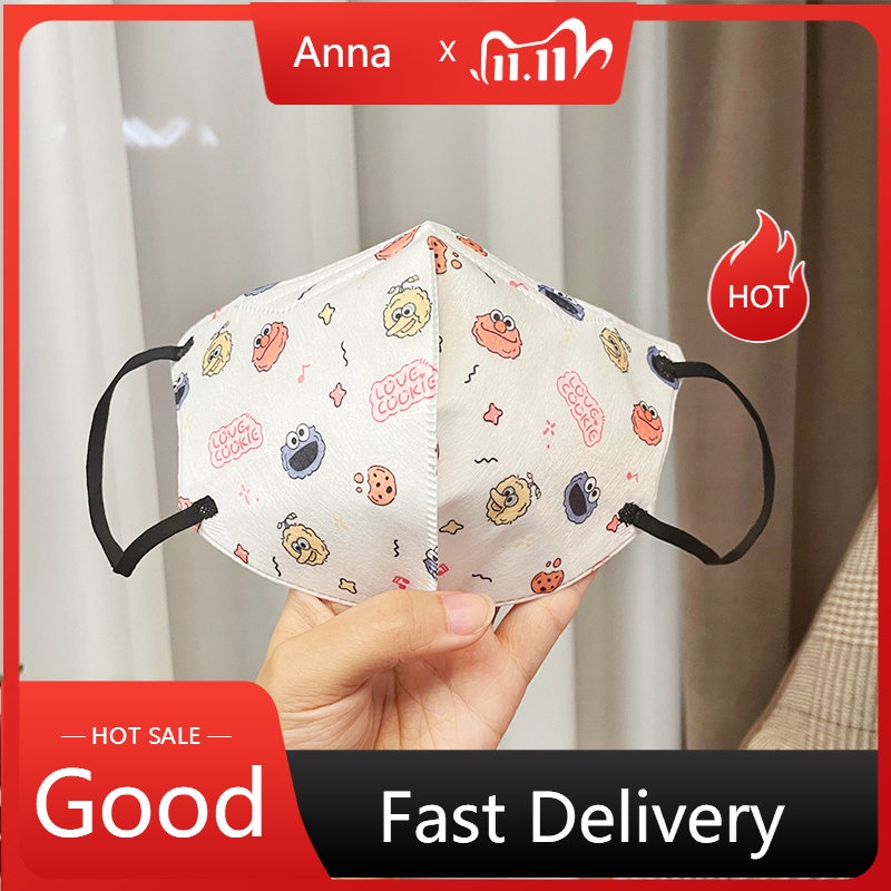 Khẩu Trang 3D Hình Hoạt Hình Sesame Street Dễ Thương Dày Dặn Ấm Áp Chống Gió Dùng Một Lần