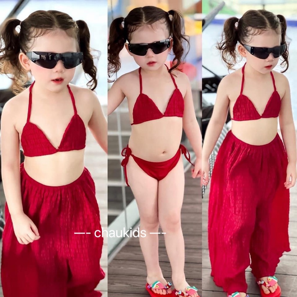 BỘ ĐỒ BƠI, BIKINI, ÁO TẮM 3 CHI TIẾT CHO BÉ GÁI SIZE 10-30KG(3MANH)