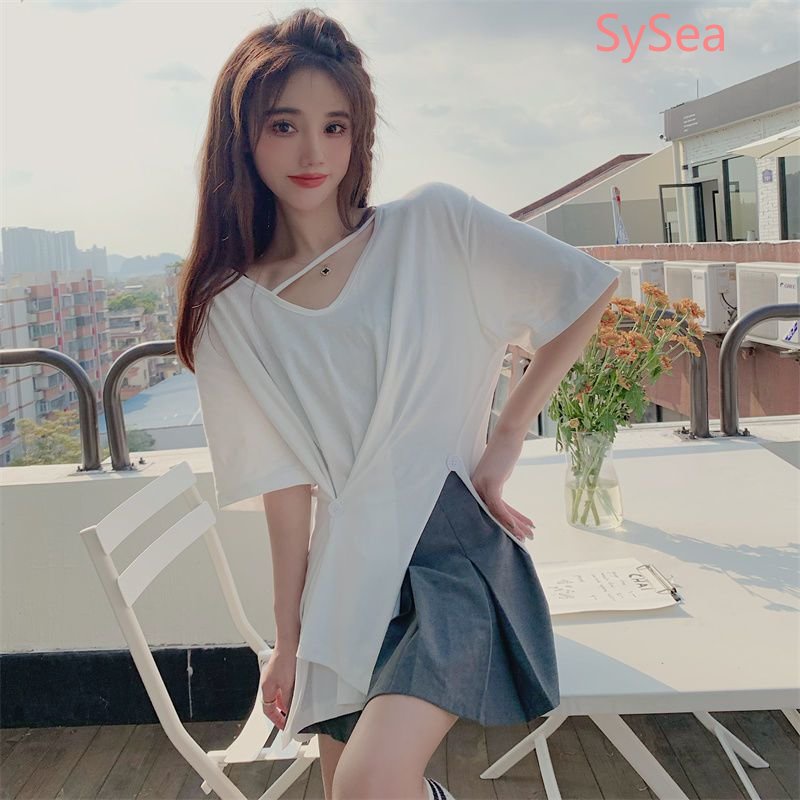 Áo Sơ Mi Ngắn Tay Dáng Rộng Thời Trang Mùa Hè Hàn Quốc Dành Cho Nữ