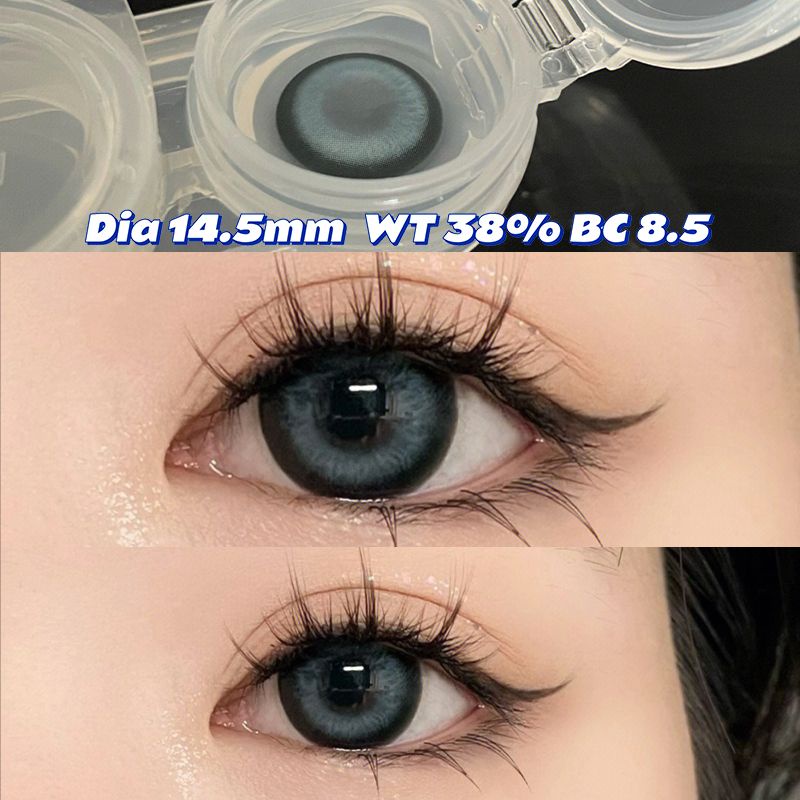 1 Cặp 2 Kính Áp Tròng Màu Xanh Xám Nâu