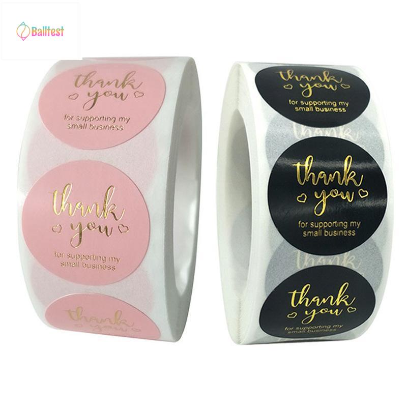 💜500 nhãn dán Sticker cảm ơn dành cho shop bán hàng, size 2.5cm. Chỉ việc gỡ ra dán. Có loại ép kim rất đẹp
