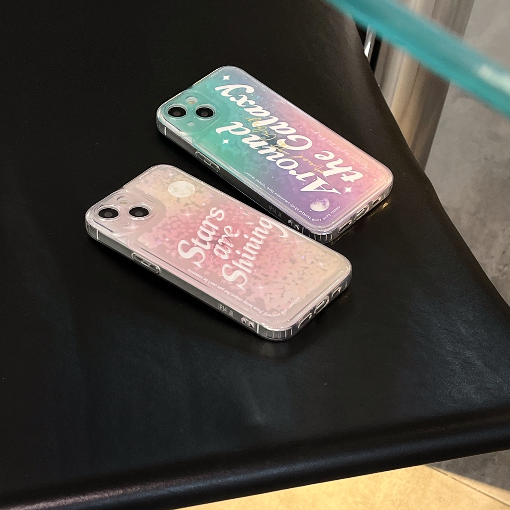 Ốp Điện Thoại TPU Mềm Trong Suốt Phối Kim Tuyến Nước Cho iPhone11 12 13 14PRO MAX