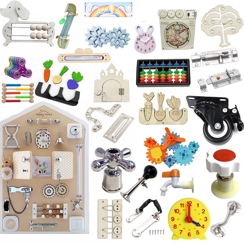 Bảng Đồ Chơi Mở Khóa Nhận Biết Montessori DIY Cho Bé
