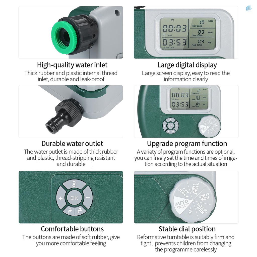 Hệ Thống Tưới Nước Tự Động Ngoài Trời Hẹn Giờ Kỹ Thuật Số Có 2 Ổ Cắm Cho Sân Vườn