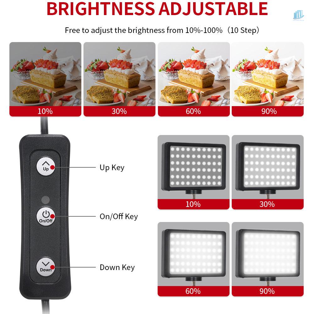 Bộ 2 Đèn LED USB 5600K + 2 Chân Máy Mở Rộng + 2 Đầu Bóng Linh Hoạt + Bộ Lọc 8 Màu (Đỏ / Vàng / Xanh Dương / Trắng)